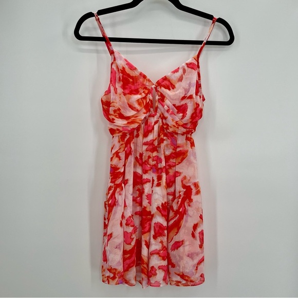 NWT Misa Los Angeles Indira Romper Maldive Marble Red White Floral Keyhole S - Picture 11 of 13